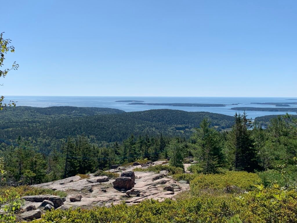 Looking out from Penobscot Mountain Trail in Acadia National Park
