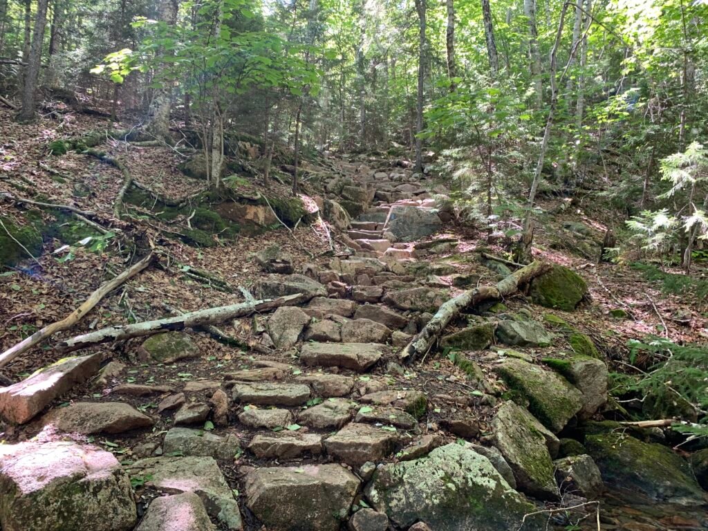A glimpse of Penobscot Mountain Trail in Acadia National Park